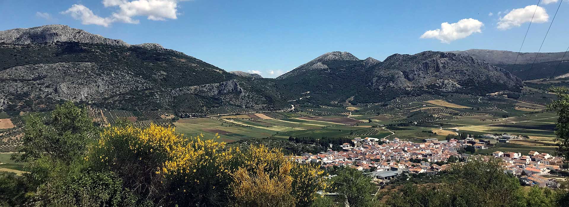 Bjerge og byer i Spanien, hvor kursus i Andalusien foregår